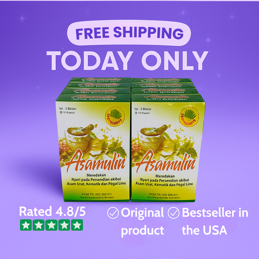 Asamulin Herbal Joint & Gout Pain Relief – Natural Remedy for Arthritis, Rheumatism & Muscle Stiffness – 30 Capsules