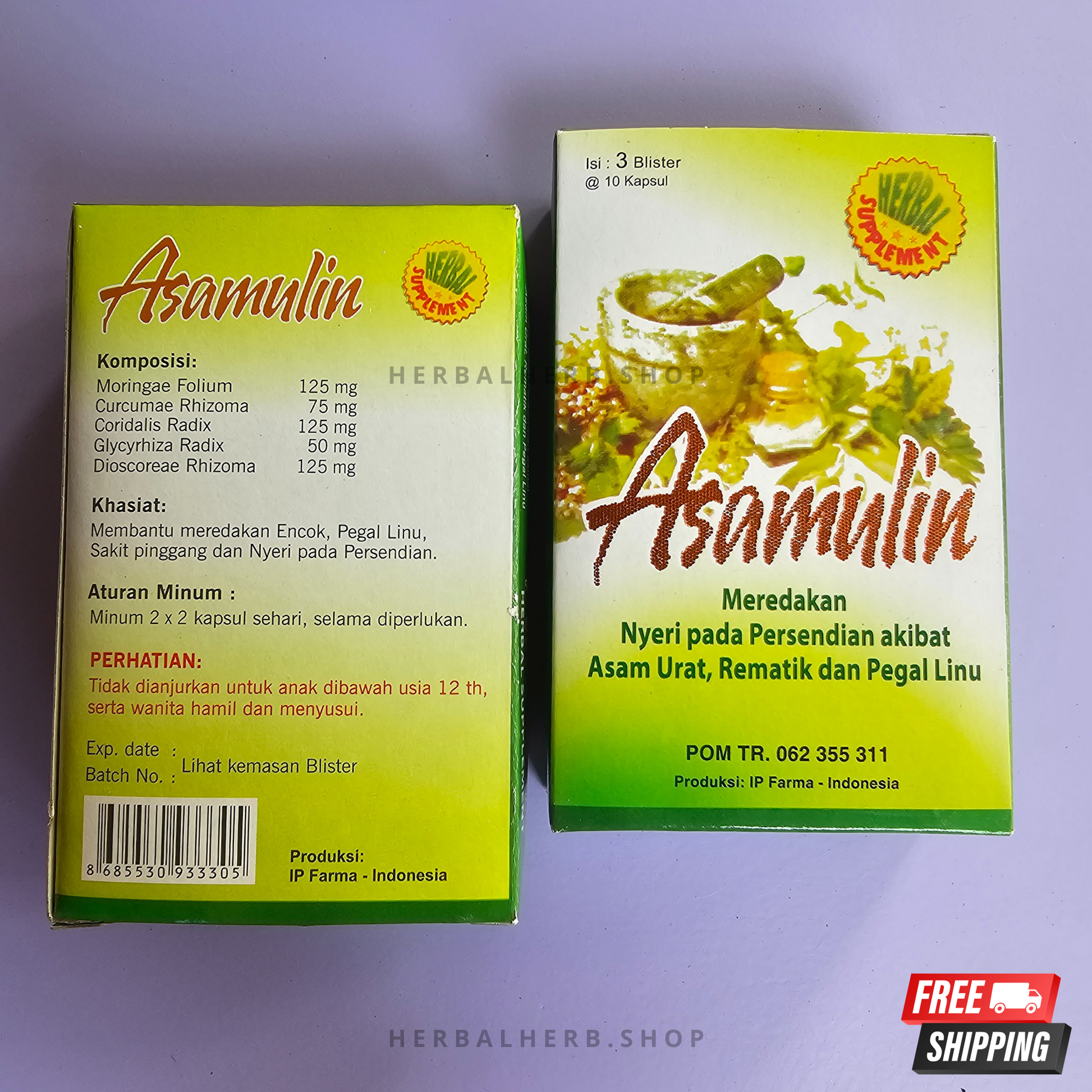 5 Boxes Asamulin For Gout Cholestrol Rheumatism ORIGINAL FREE SHIPPING