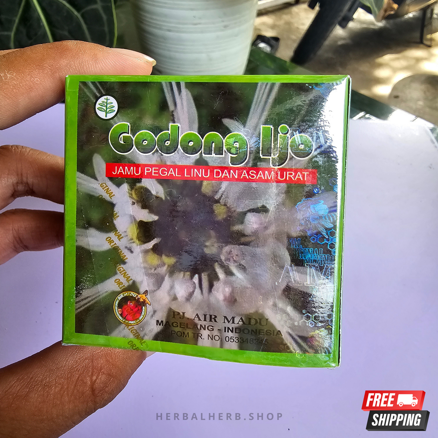 100 Box Herbal  Godong Ijo Capsules Herbal Uric Acid And Cholesterol Original