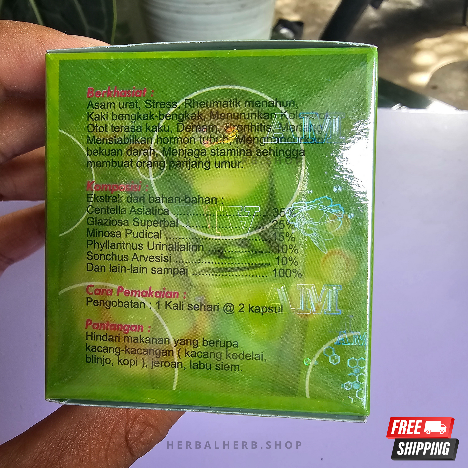 10 Box Herbal  Godong Ijo Capsules Herbal Uric Acid And Cholesterol Original
